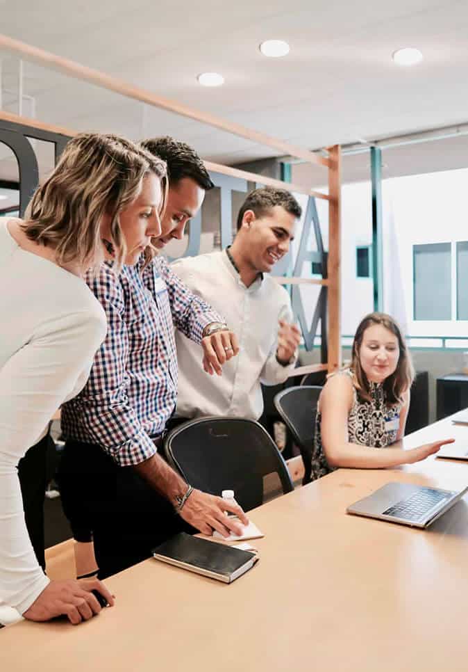 Group of business people working in office